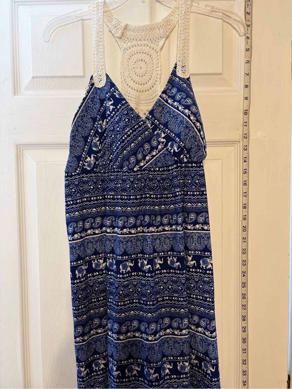 No Boundaries Crochet-Back Blue and white